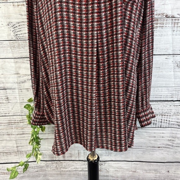 Lord & Taylor Blouse Tunic size Extra Large Red Black Career Church Executive - Picture 7 of 12